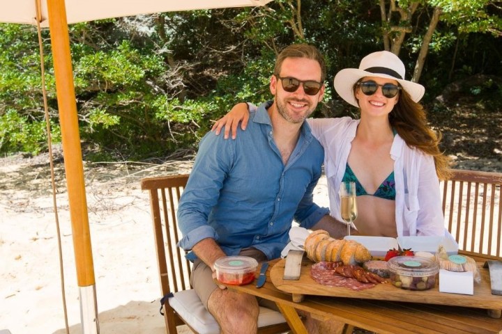 Couple picnic on the beach